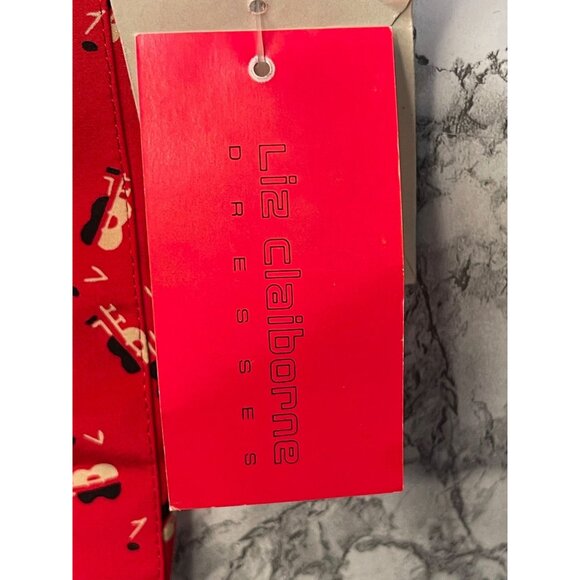 Liz Claiborne Vintage 1990s  Red Silk Blazer guitars  Sz 4 Modern Jazz Print - Picture 5 of 10